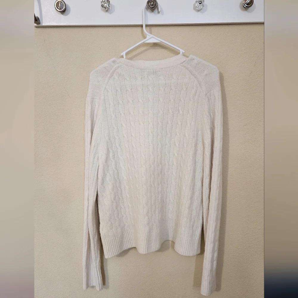 J Crew Cable knit cardigan sweater Size L